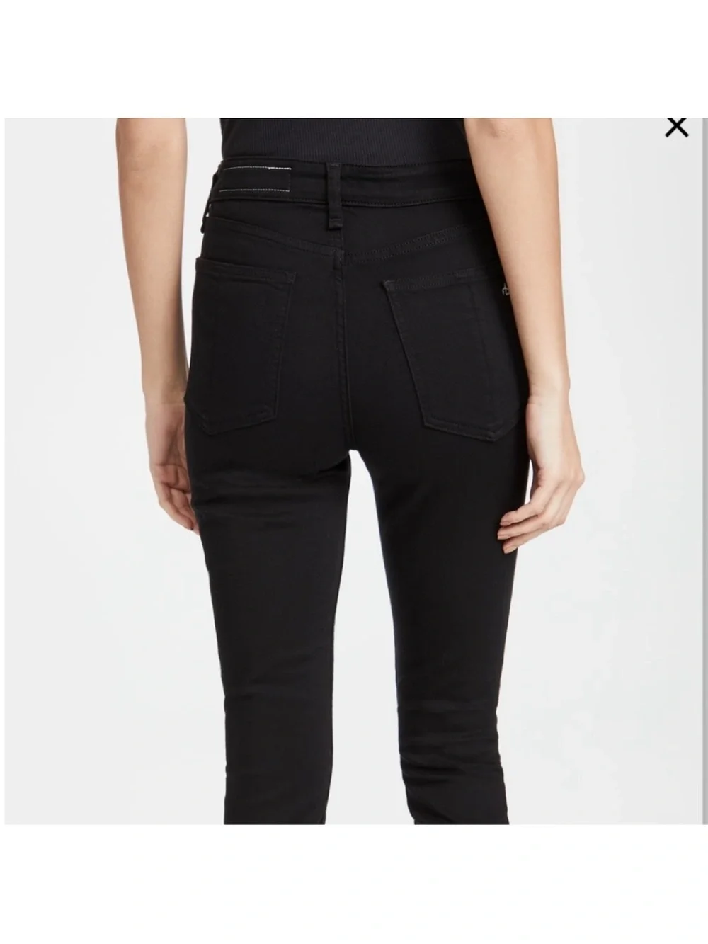 NEW ! NWT RAG & BONE Nina High-Rise Skinny Jeans Black 25